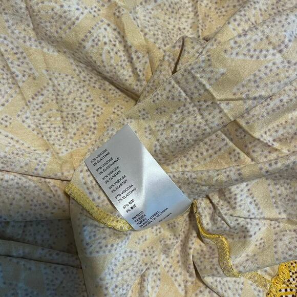 Anthropologie Maeve Fete in Yellow Motif Handkerchief Midi Dress Size XS Stretch - Picture 10 of 10